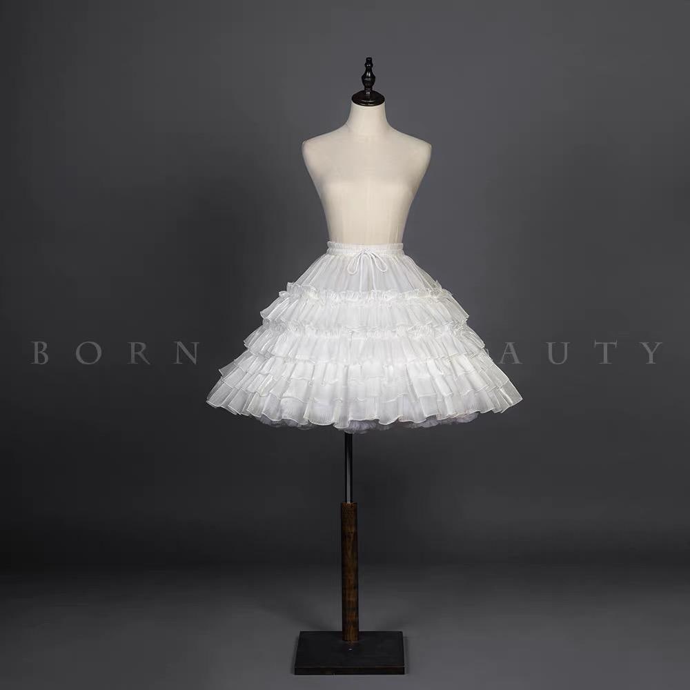 Removable Hoop Lolita Petticoat | Black or White Bell-Shape Underskirt