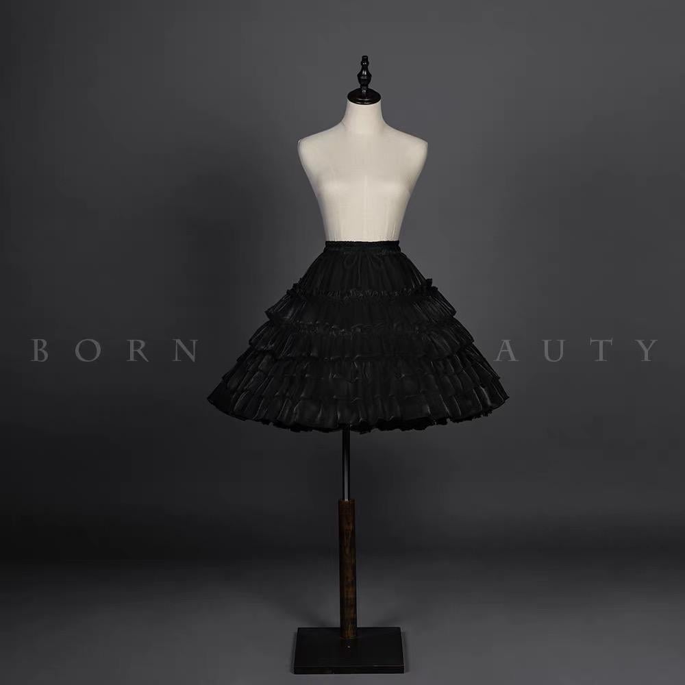 Removable Hoop Lolita Petticoat | Black or White Bell-Shape Underskirt
