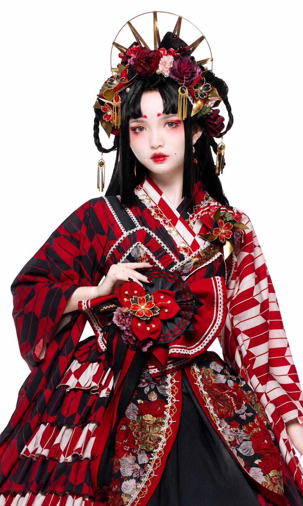 Yamakai no Izumi | Red Wa Lolita JSK Dress