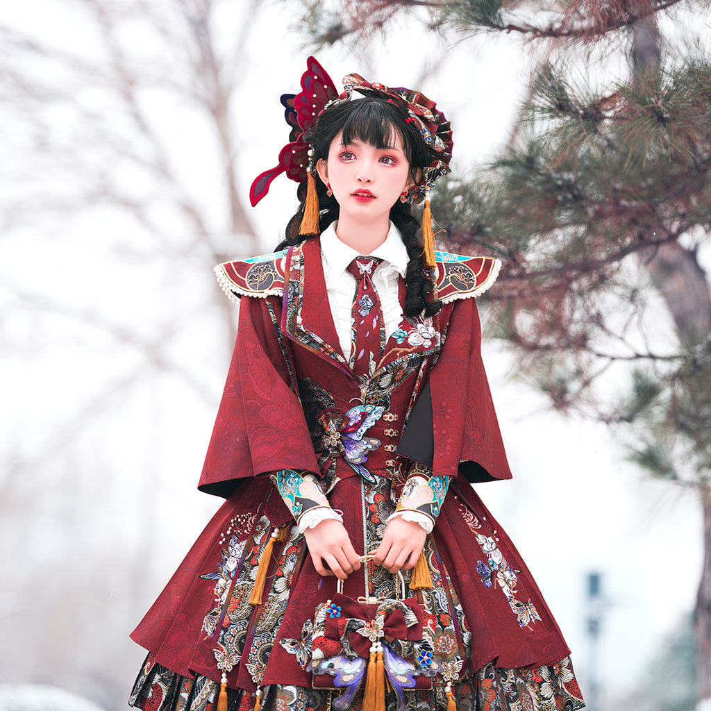 Zhaoge | Butterfly & Phoenix Eastern Fantasy Dress Set
