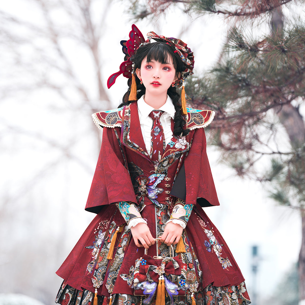 Zhaoge | Butterfly & Phoenix Eastern Fantasy Dress Set