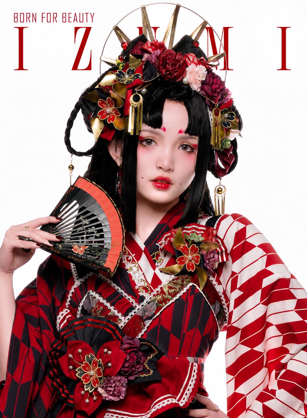 Yamakai no Izumi | Red Wa Lolita JSK Dress
