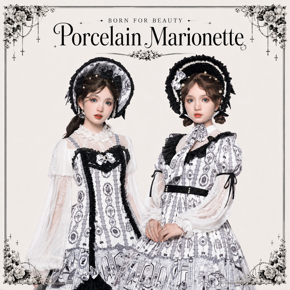 Porcelain Marionette | Dollcore OP Dress Set