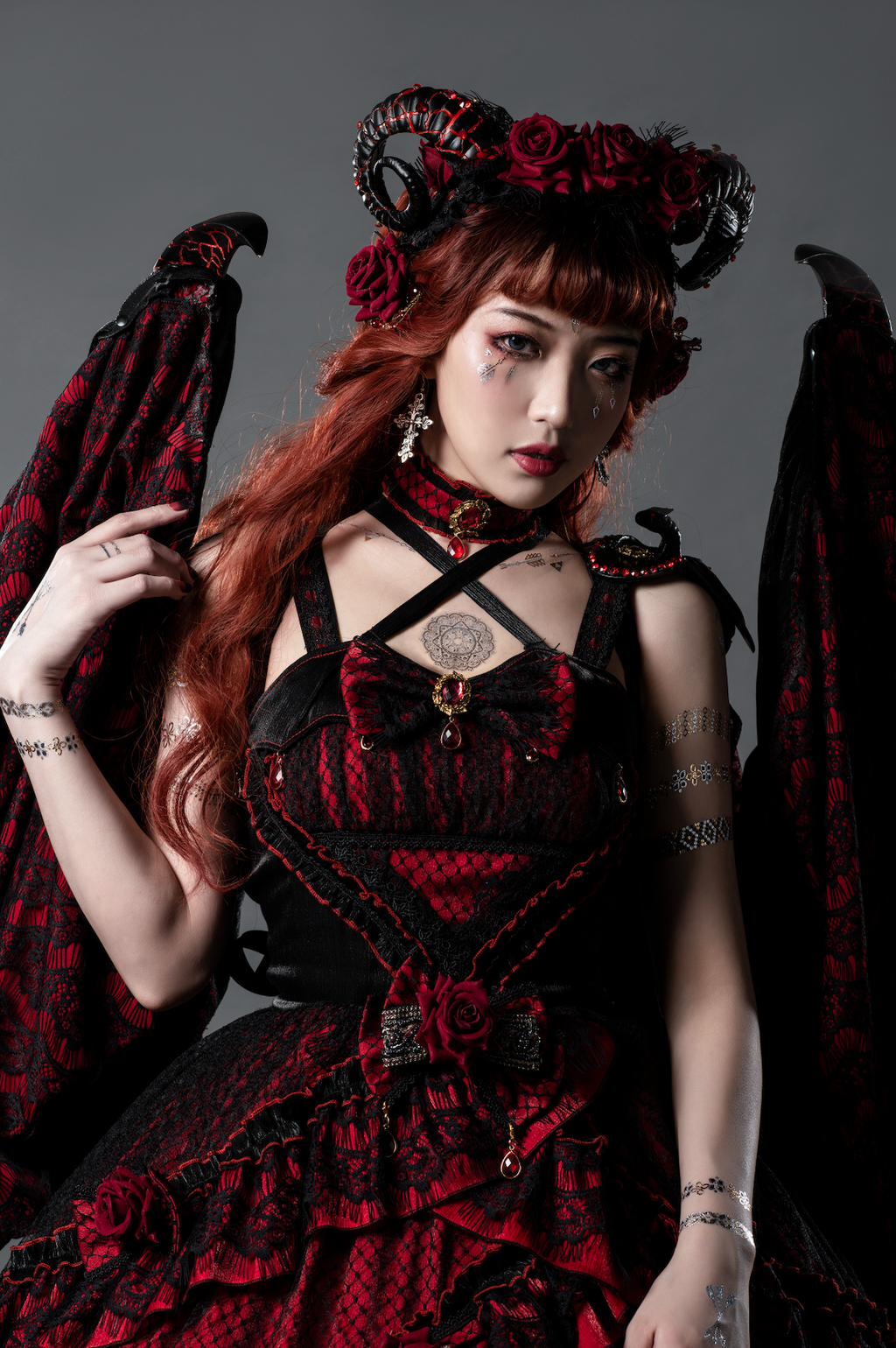 Astoria Gothic Lolita JSK | Angel & Dragon Two-Tone Dress Set