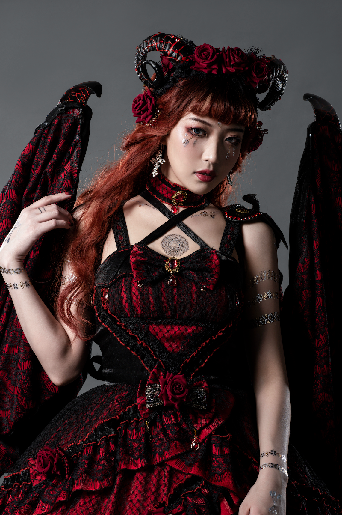 Astoria Gothic Lolita JSK | Angel & Dragon Two-Tone Dress Set