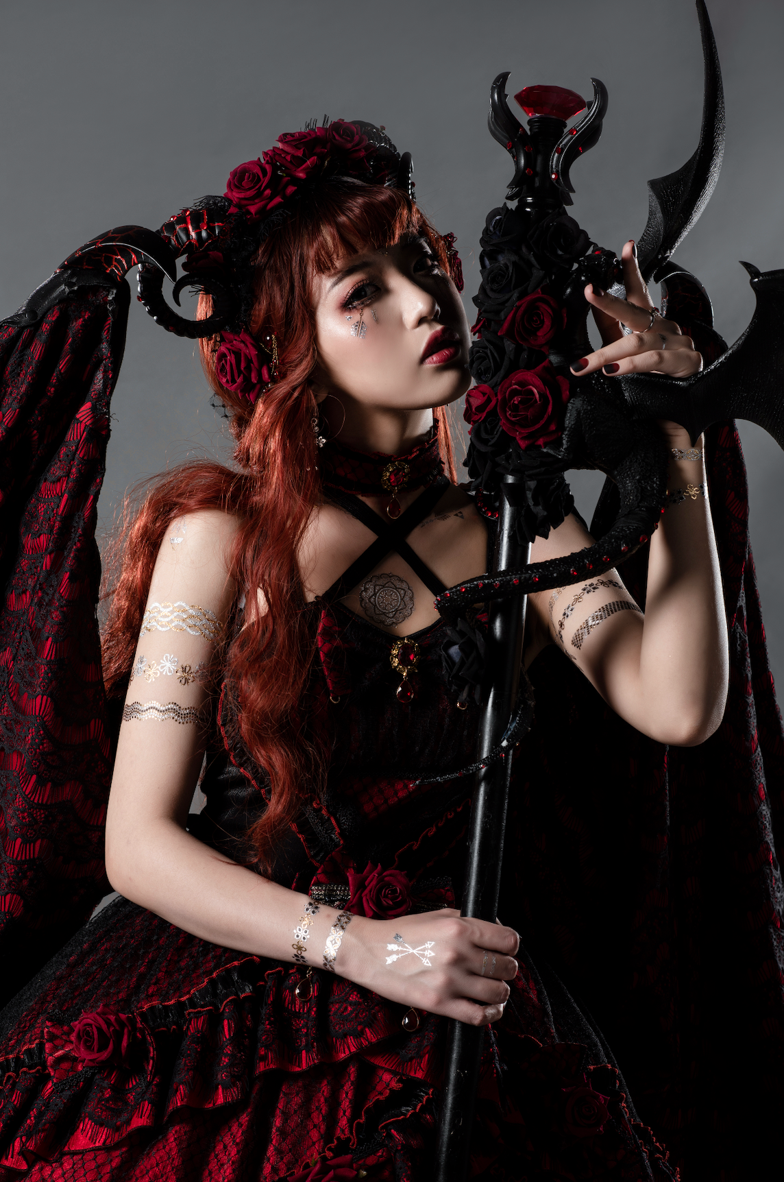 Astoria Gothic Lolita JSK | Angel & Dragon Two-Tone Dress Set