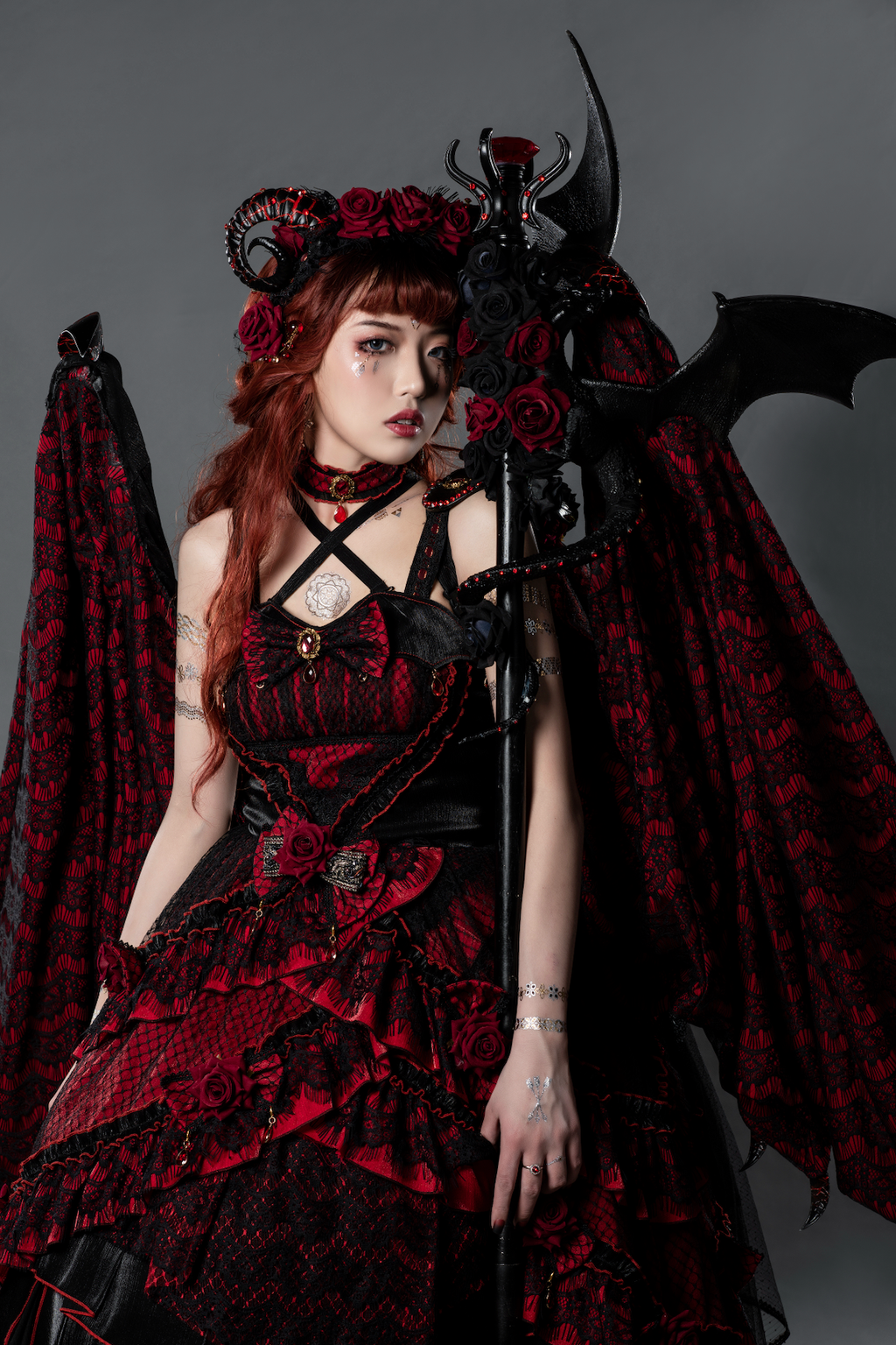 Astoria Gothic Lolita JSK | Angel & Dragon Two-Tone Dress Set