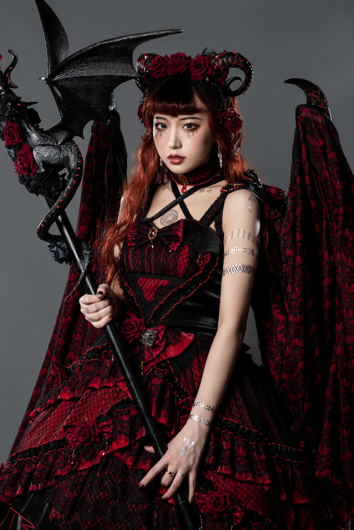 Astoria Gothic Lolita JSK | Angel & Dragon Two-Tone Dress Set