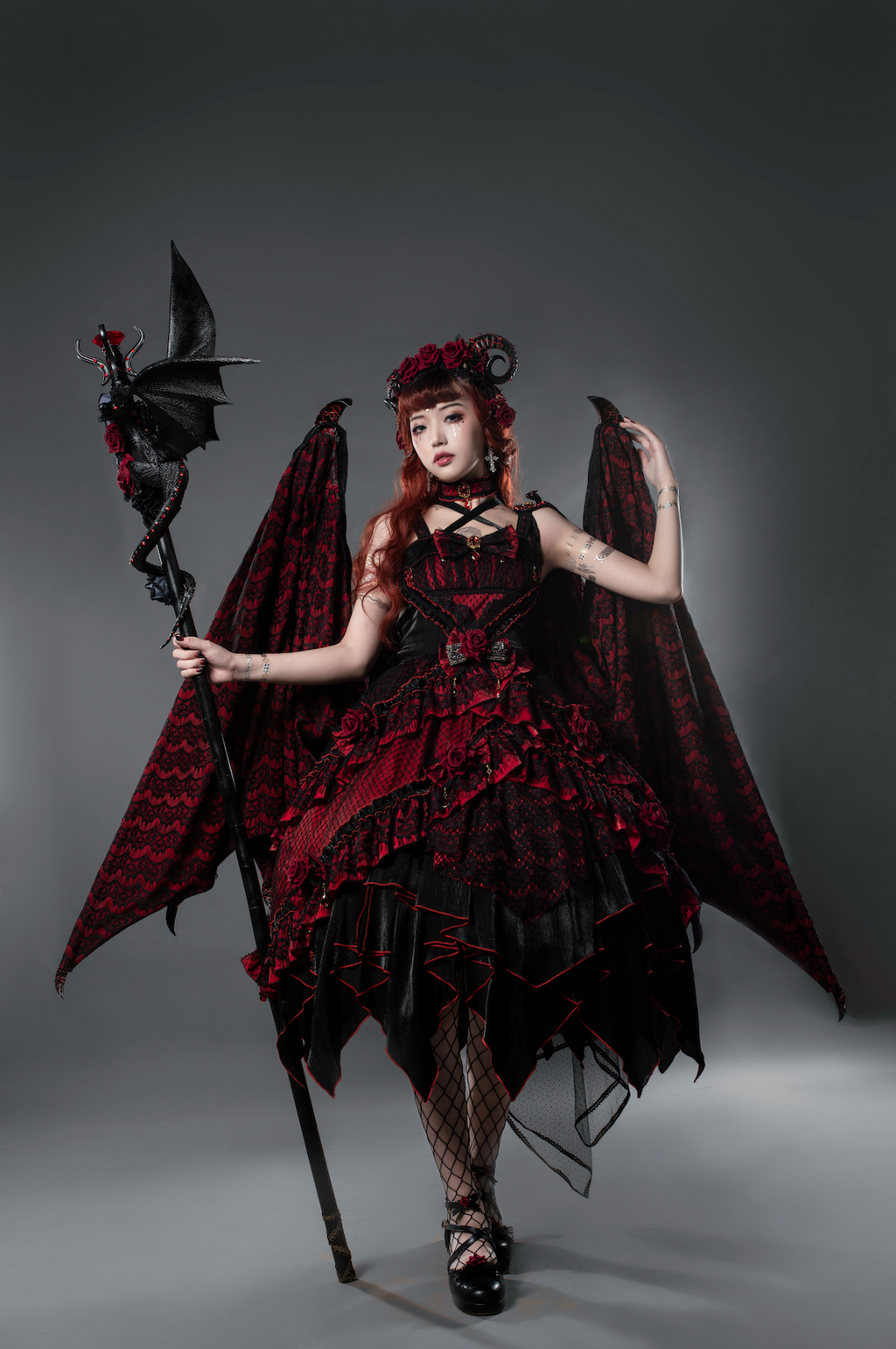 Astoria Gothic Lolita JSK | Angel & Dragon Two-Tone Dress Set
