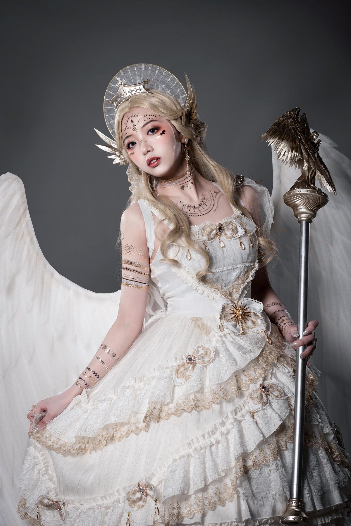Astoria Gothic Lolita JSK | Angel & Dragon Two-Tone Dress Set