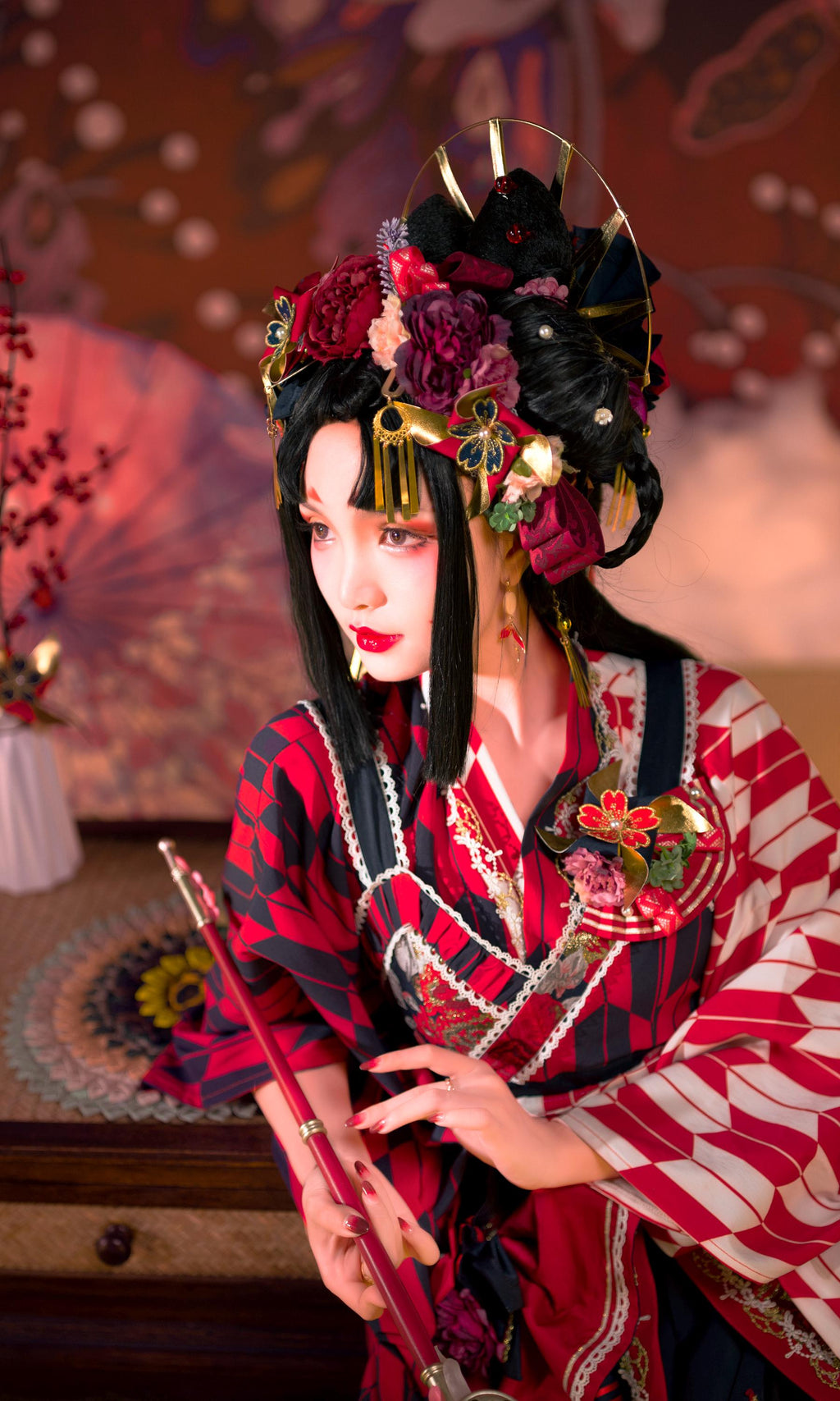 Yamakai no Izumi | Red Wa Lolita JSK Dress