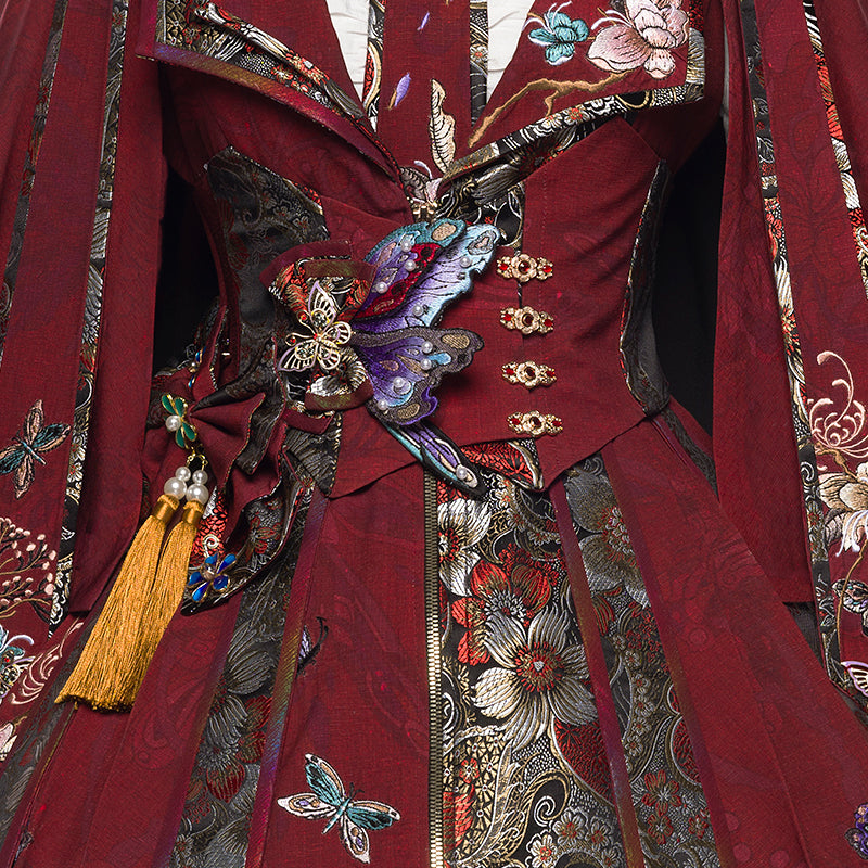 Zhaoge | Butterfly & Phoenix Eastern Fantasy Dress Set
